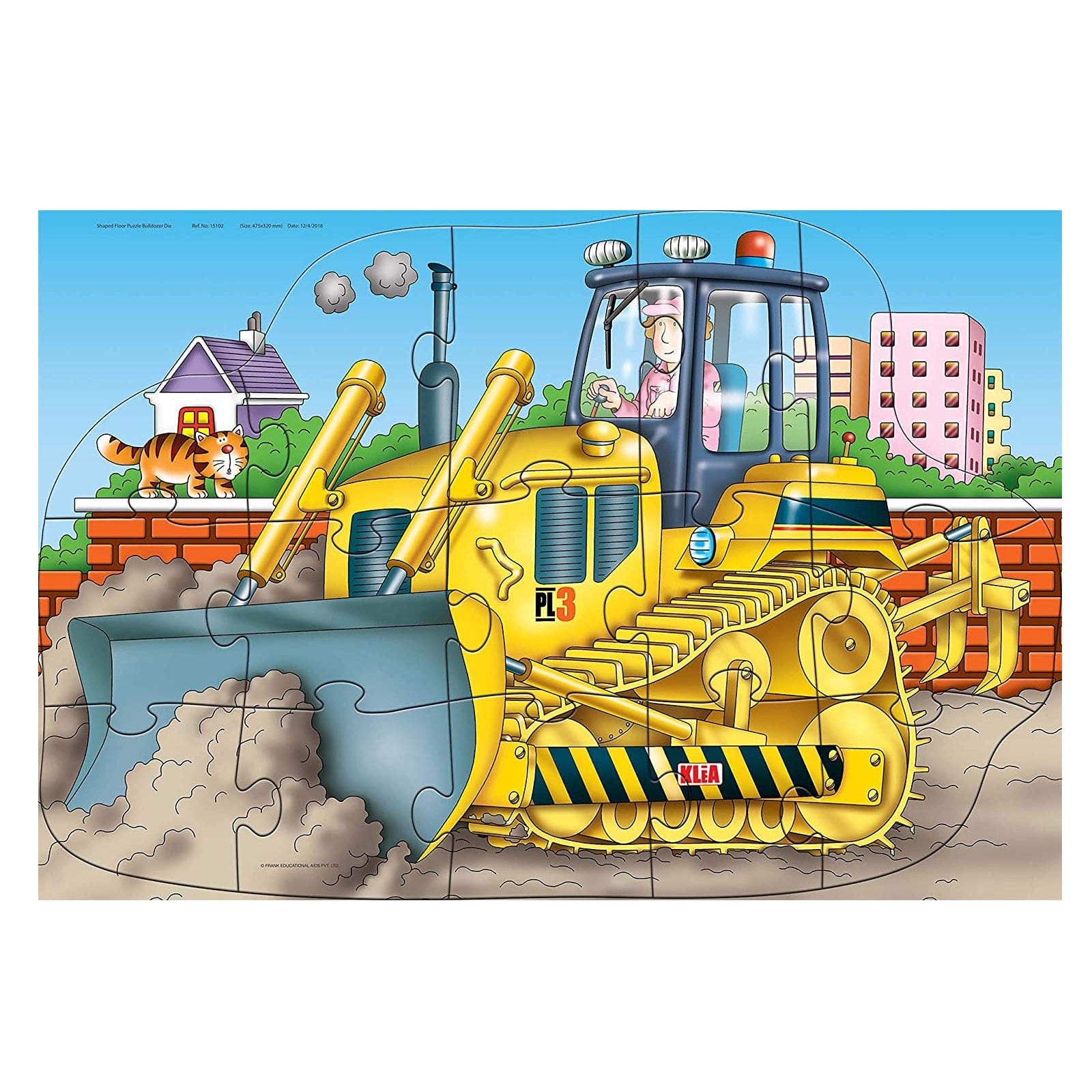 Frank Puzzle Toys Frank Puzzle Bulldozer Shaped Floor Puzzles (15 Pcs)