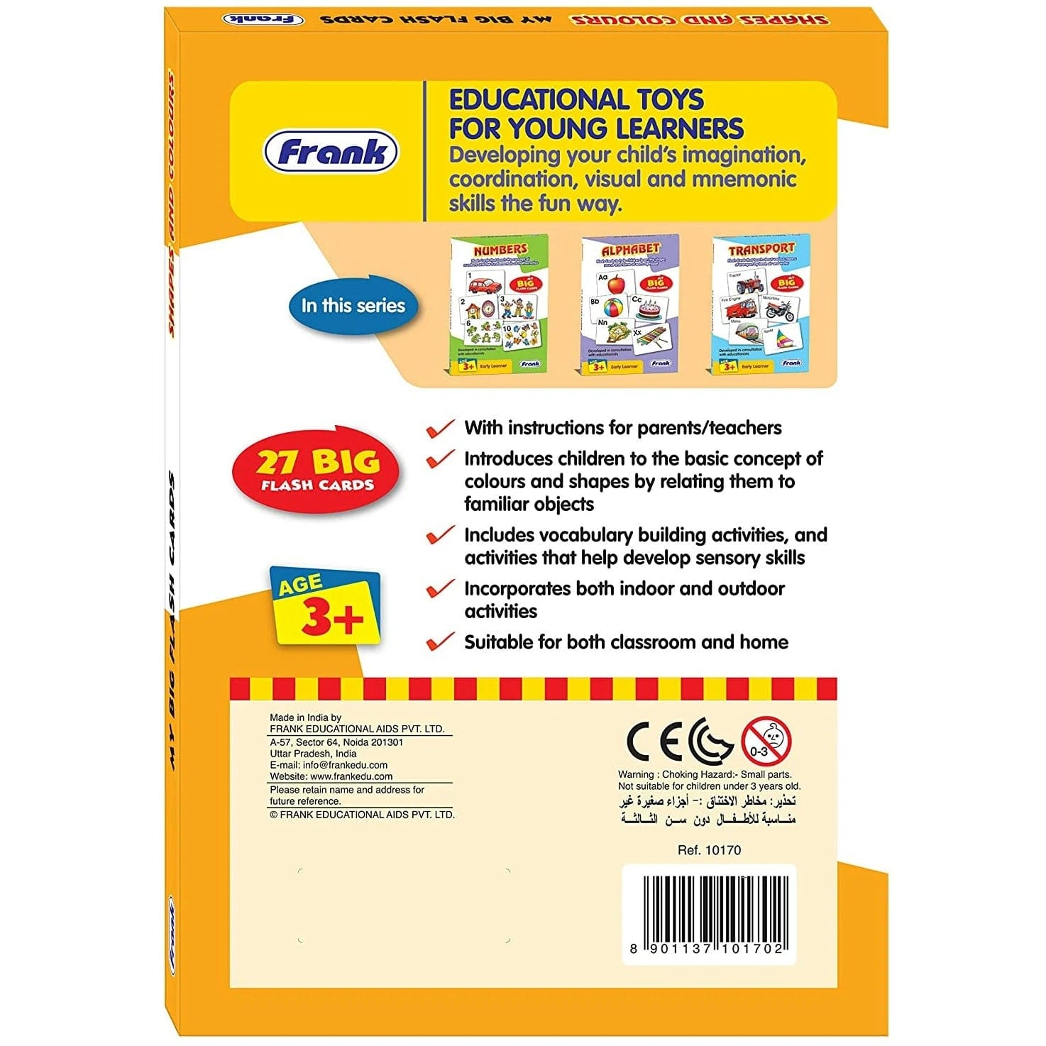 Frank Puzzle Toys Frank Puzzle Shapes And Colours Flash Cards (27pcs)