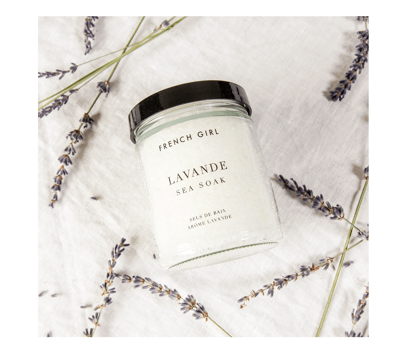 French Girl Beauty French Girl Lavande Blanche Sea Soak Soothing Bath Salts 283g