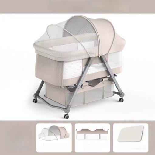 Generic baby accessories Baby Crib Cradle Newborn Movable Biege