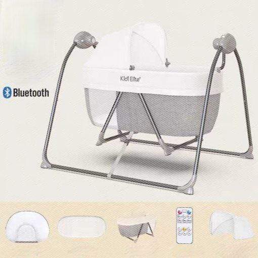 Generic baby accessories Baby Electric Cradle Bed With Bluetooth GRAY