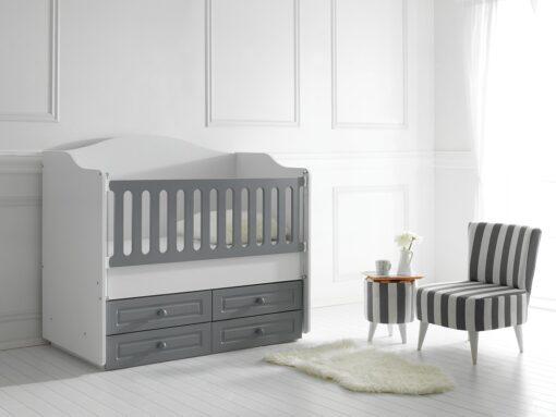 Generic baby accessories Happy Wooden Baby Cradle Bed White/Grey/TR-6464-01