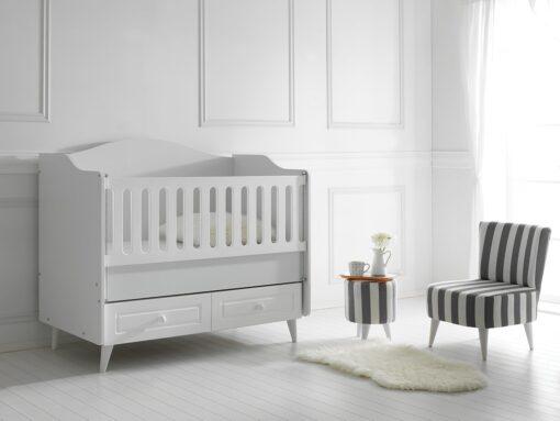 Generic baby accessories Siena Wooden Baby Bed 120×60 – TR-6263-01 White