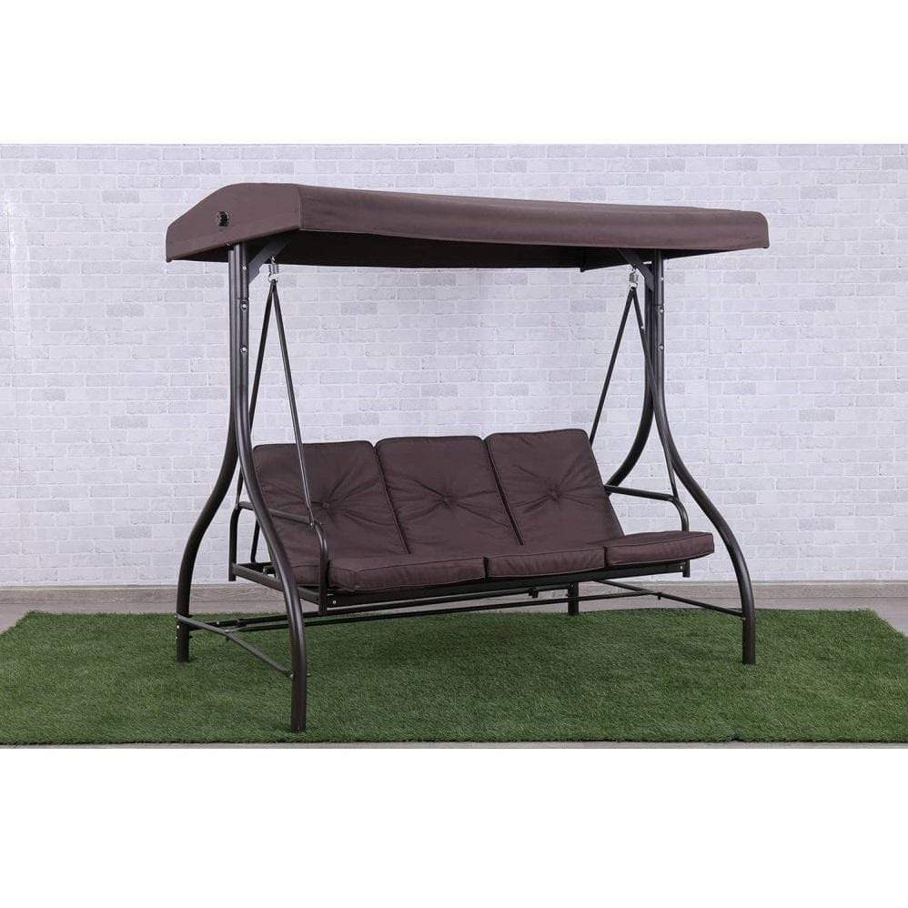 Generic Home & Kitchen 3 seater Garden Swing Chair Brown