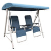 Generic Outdoor Reclining Swing 2 Seater - Blue