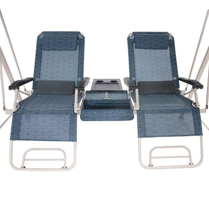 Generic Outdoor Reclining Swing 2 Seater - Blue