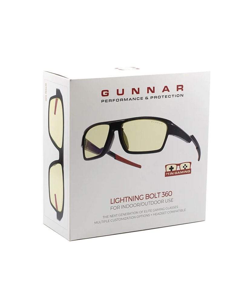 Gunnar Gaming Gunnar Lightning Bolt 360 Onyx Amber Gaming Glasses