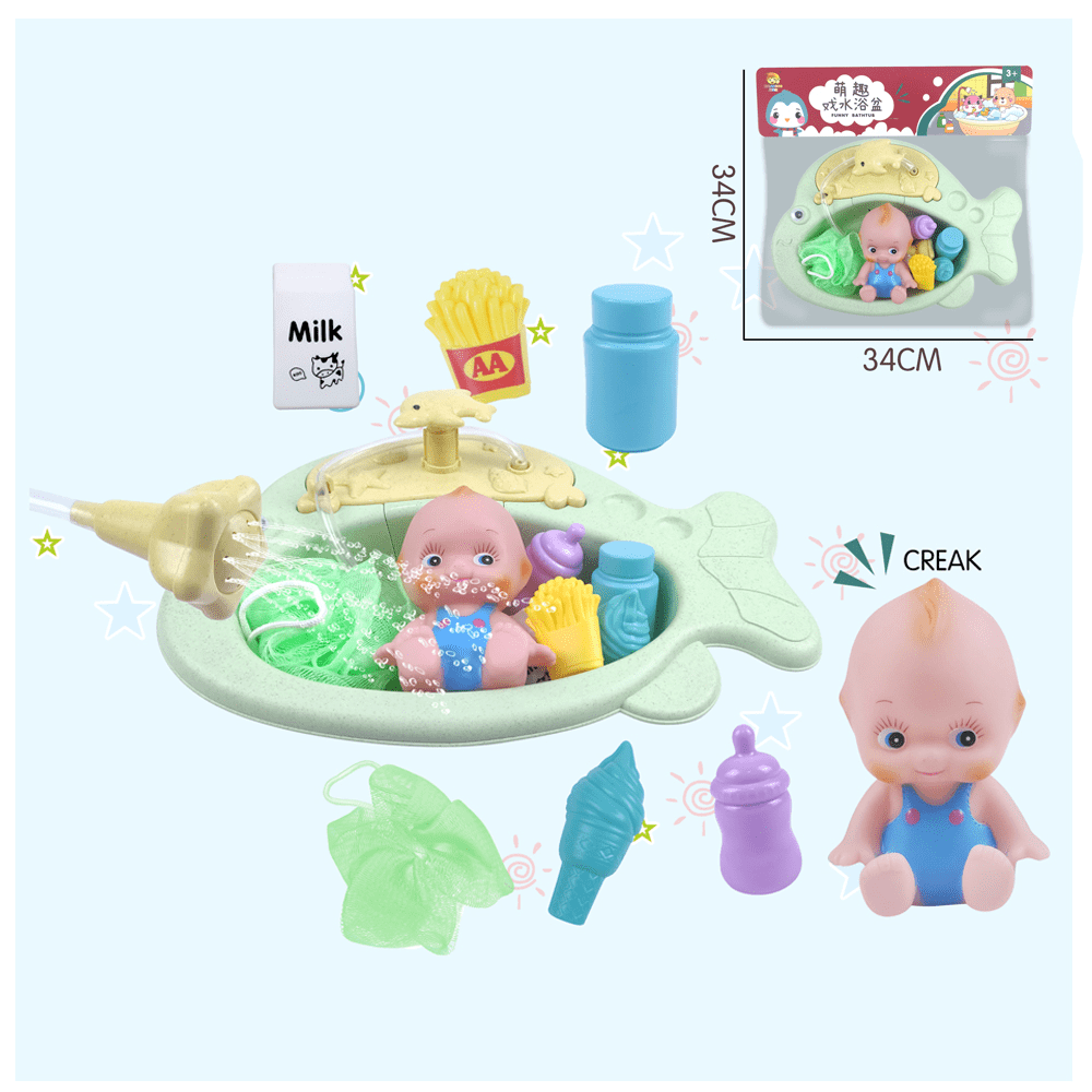 HAIJAIBAO Toys HAIJAIBAO Water Jet Fish Basin With Bath Accessories