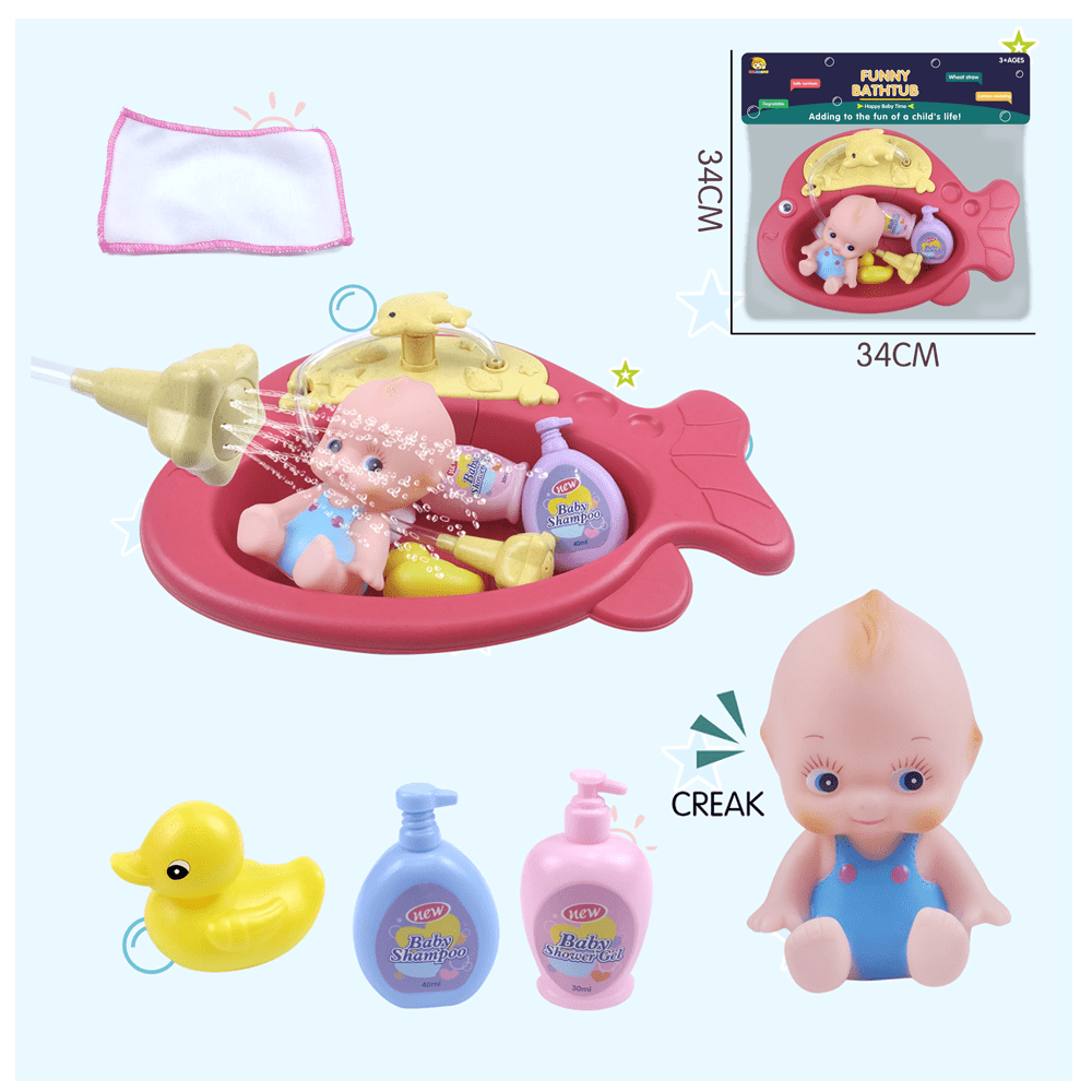HAIJAIBAO Toys HAIJAIBAO Water Jet Fish Basin With Bath Accessories