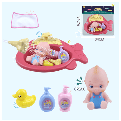HAIJAIBAO Toys HAIJAIBAO Water Jet Fish Basin With Bath Accessories
