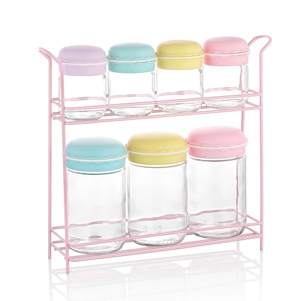 Hane Home & Kitchen Hane Macaron Spice & Storage Jar Set