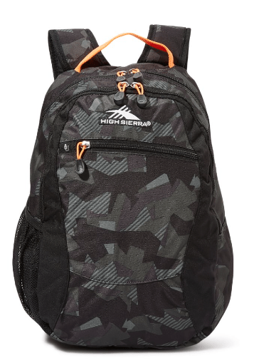 High Sierra Back to School Camo Print Curve Backpack