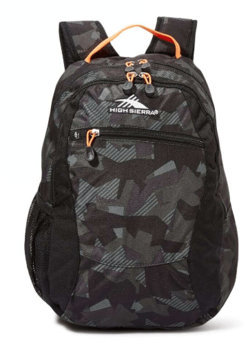 High Sierra Back to School Camo Print Curve Backpack