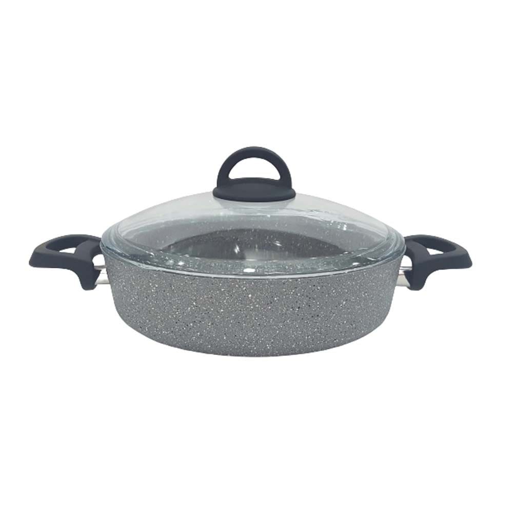 Homemaker Home & Kitchen Granitec 26 cm Gray Low Casserole - (G-GL-26)