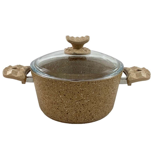 Homemaker Home & Kitchen Granitec Light Brown Casserole 24 cm - (G-LBC-24)