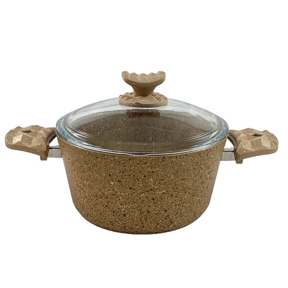 Homemaker Home & Kitchen Granitec Light Brown Casserole 26 cm - (G-LBC-26)