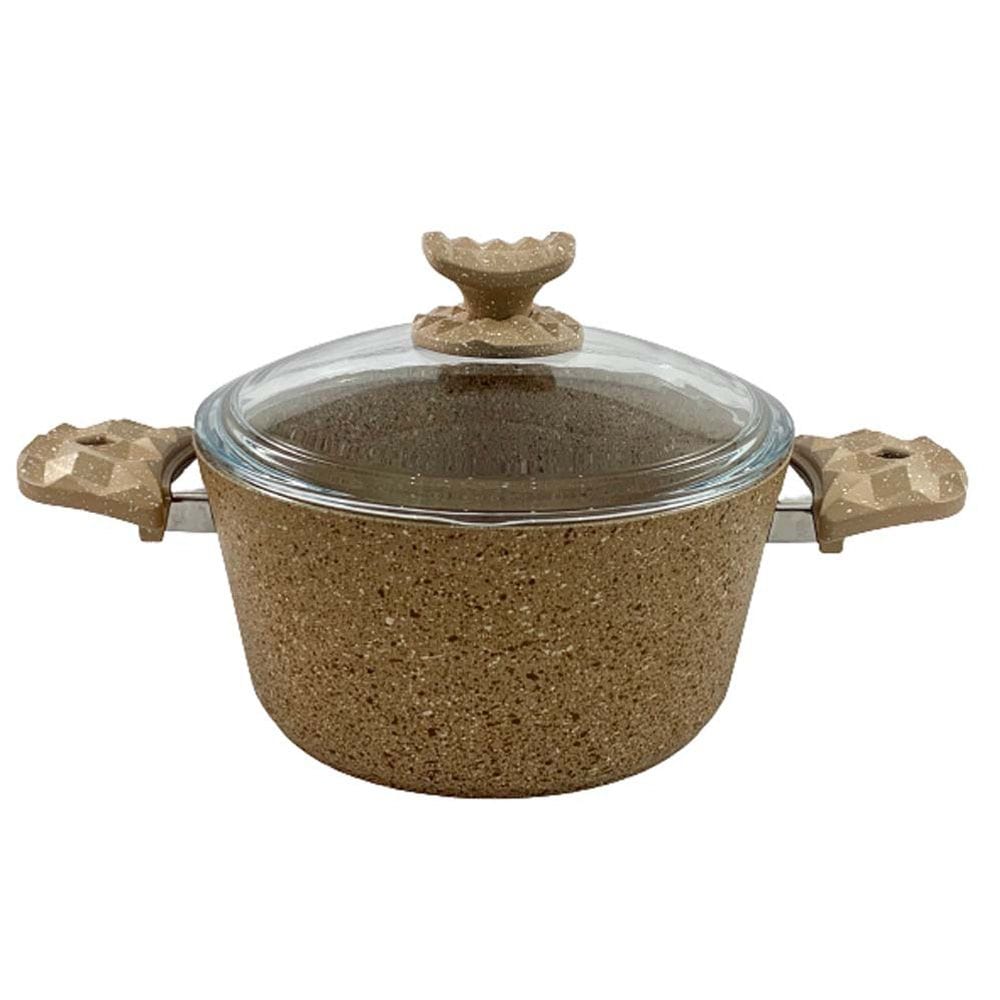 Homemaker Home & Kitchen Granitec Light Brown Casserole 28 cm - (G-LBC-28)