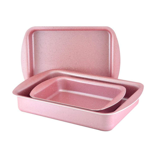 Homemaker Home & Kitchen Granitec Pink Rect. Tray Set - (G-PKRT-3PC.)