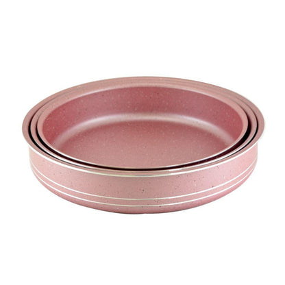 Homemaker Home & Kitchen Granitec Pink Round Tray Set - (G-PKOT-3PC.)