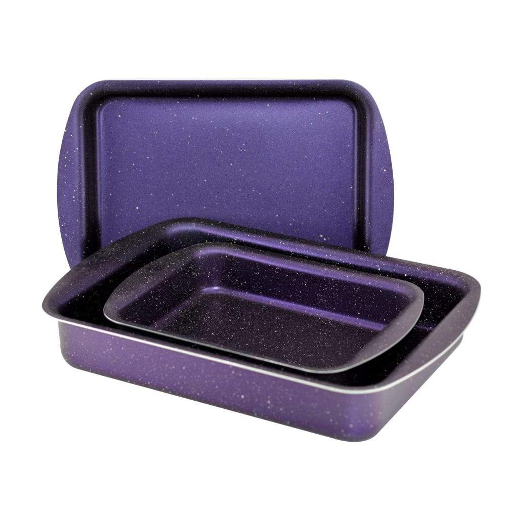 Homemaker Home & Kitchen Granitec Purple Rect. Tray Set - (G-PRRT-3PC.)