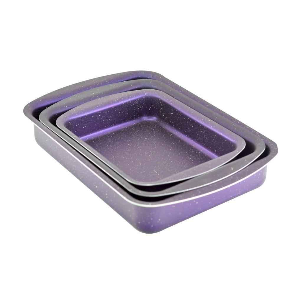 Homemaker Home & Kitchen Granitec Purple Rect. Tray Set - (G-PRRT-3PC.)