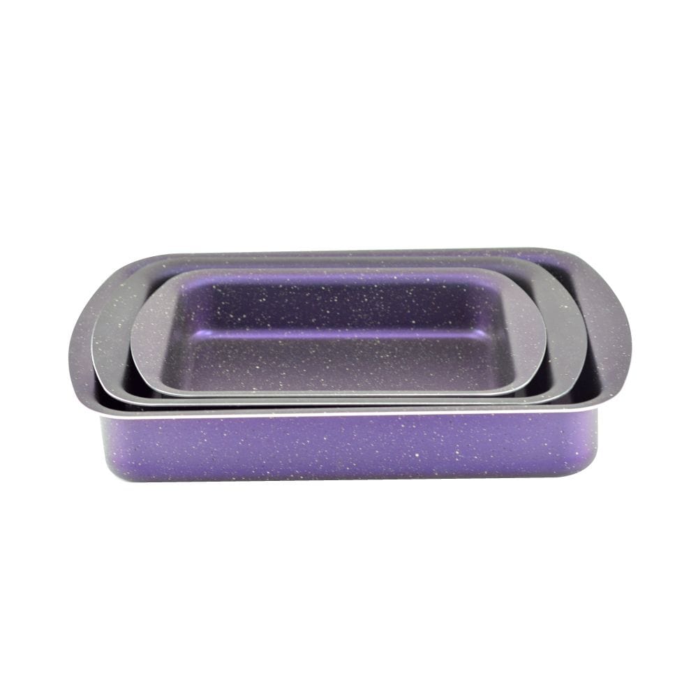 Homemaker Home & Kitchen Granitec Purple Rect. Tray Set - (G-PRRT-3PC.)