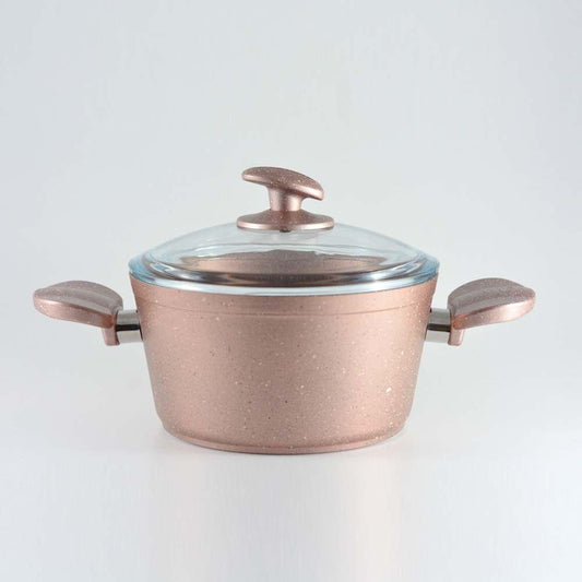 Homemaker Home & Kitchen Granitec Rose Gold Casserole 20 cm - (G-RGC-20)