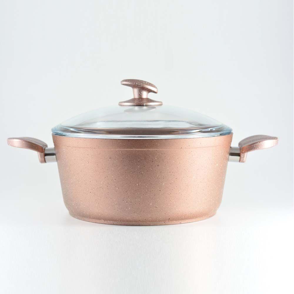 Homemaker Home & Kitchen Granitec Rose Gold Casserole 24 cm - (G-RGC-24)