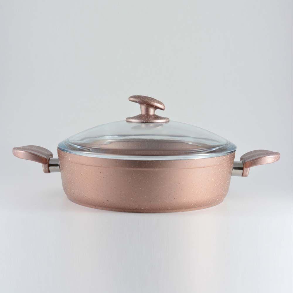 Homemaker Home & Kitchen Granitec Rose Gold Low Casserole 26 cm - (G-RGL-26)