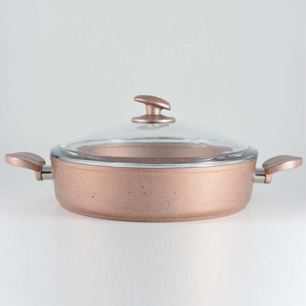 Homemaker Home & Kitchen Granitec Rose Gold Low Casserole 30 cm - (G-RGL-30)