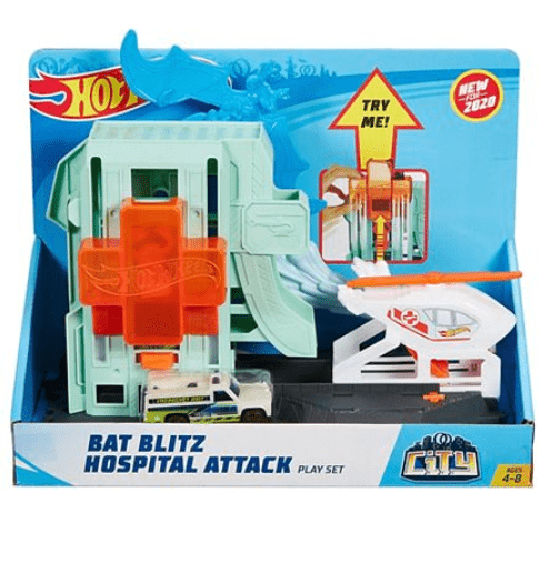 Hot Wheels City Nemesis Bat Hospital Attack Playset Asst GJK90 - Multicolor