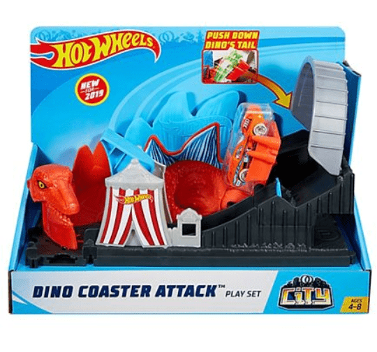 Hot Wheels City Nemesis Dino Coaster Attack Playset Asst GBF93 - Multicolor