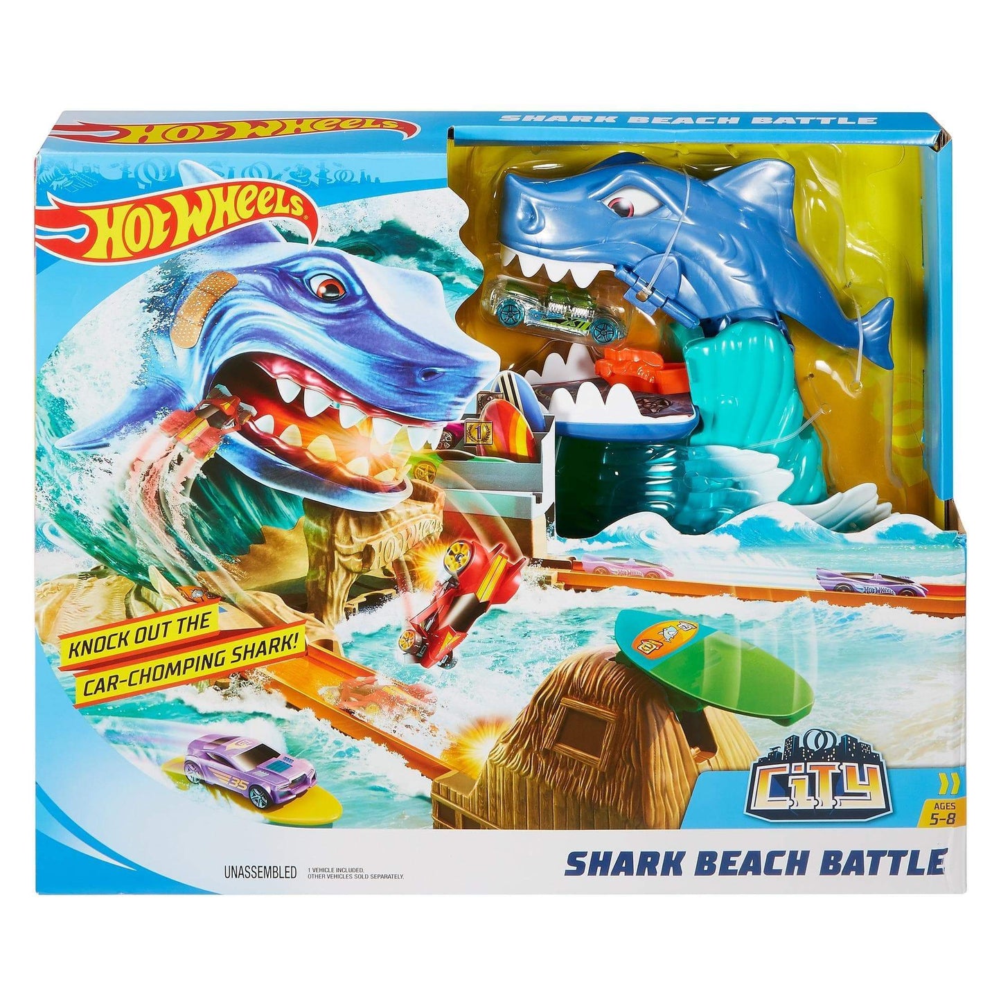 Hot Wheels Toys Hot Wheels CITY SHARK BEACH BATTLE PLAYSET