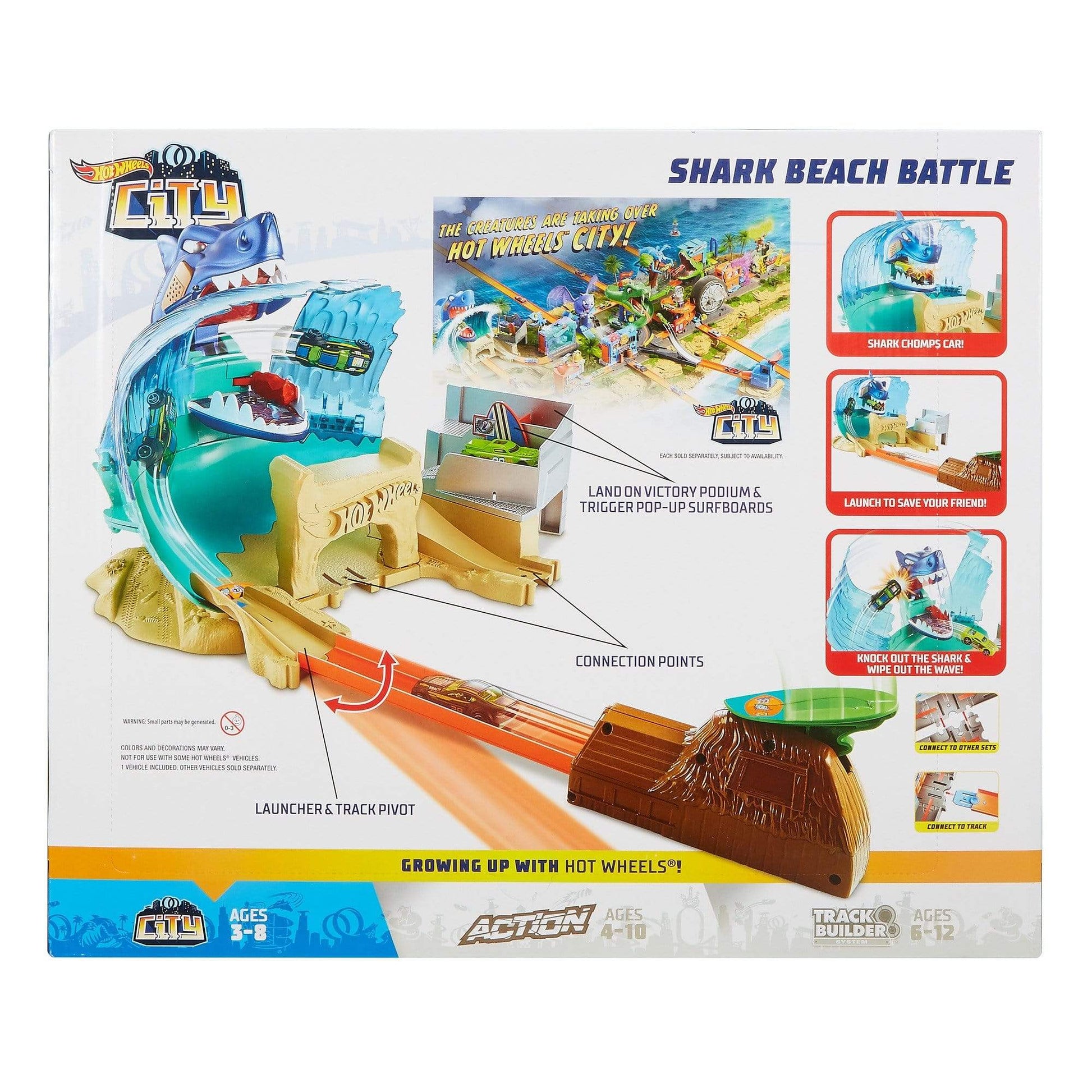 Hot Wheels Toys Hot Wheels CITY SHARK BEACH BATTLE PLAYSET