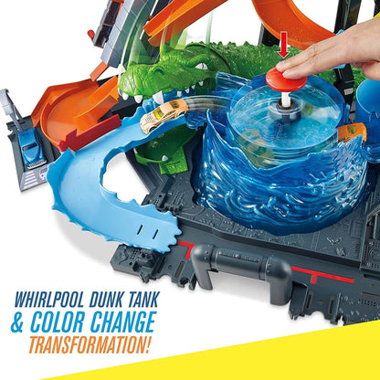 Hot Wheels Toys HOT WHEELS COLOR SHIFTERS ULTIMATE GATOR CAR WASH PLAYSET