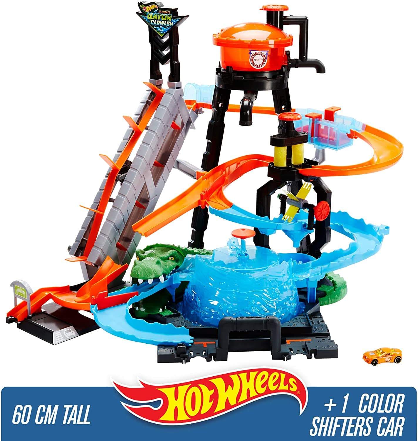 Hot Wheels Toys HOT WHEELS COLOR SHIFTERS ULTIMATE GATOR CAR WASH PLAYSET