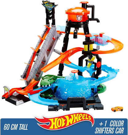 Hot Wheels Toys HOT WHEELS COLOR SHIFTERS ULTIMATE GATOR CAR WASH PLAYSET