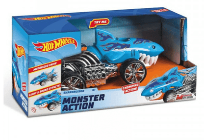 لعبة Sharkruiser Monster Action Light &amp; Sound من Hot Wheels - باللون الأزرق