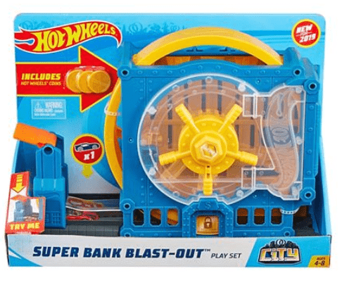 Hotwheels City Super Sets Play Set Asst Super Bank Blast Out - Yellow