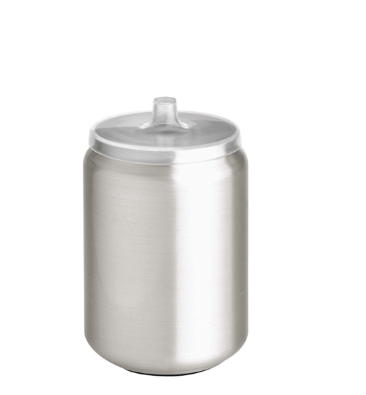 InterDesign Home & Kitchen InterDesign Austin Bathroom Storage, Lidded Canister for Personal Items, Stainless Steel Cotton Pad Holder