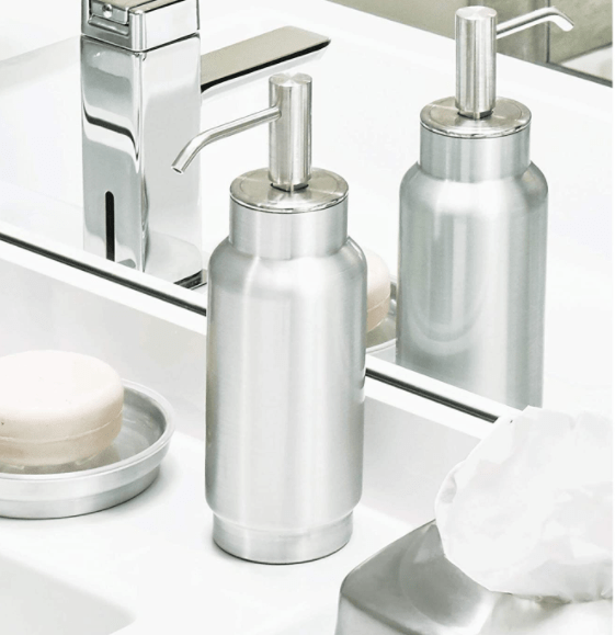 InterDesign Home & Kitchen InterDesign Austin Liquid,  Refillable Bathroom Dispenser, Hand Soap Pump Bottle for Sinks and Worktops