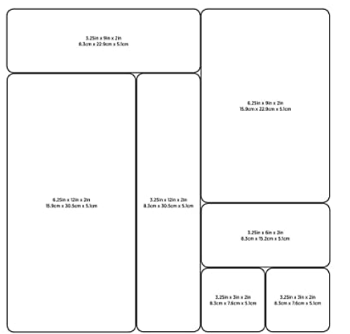 InterDesign Home & Kitchen InterDesign Linus Interlocking drawer Organizers 7 Piece Set, Clear