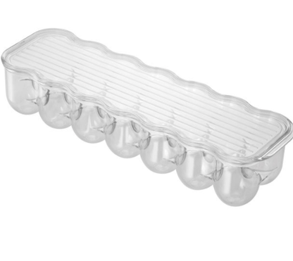 InterDesign Home & Kitchen InterDesign Refrigerator Storage Organizer for Kitchen, Covered Egg Holder, 14 Eggs, Clear