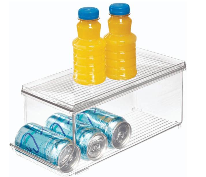 InterDesign Home & Kitchen InterDesign Soda Can Holder for Refrigerator, Kitchen Cabinet, Pantry - Clear