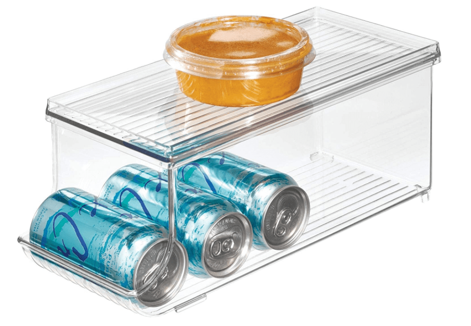 InterDesign Home & Kitchen InterDesign Soda Can Holder for Refrigerator, Kitchen Cabinet, Pantry - Clear