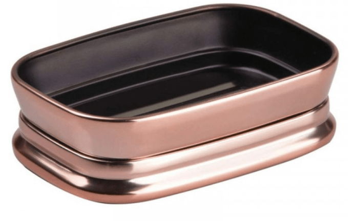 InterDesign Home & Kitchen InterDesign Sutton Bar Soap Dish for Bathroom Vanities, Kitchen Sink, Rose Gold
