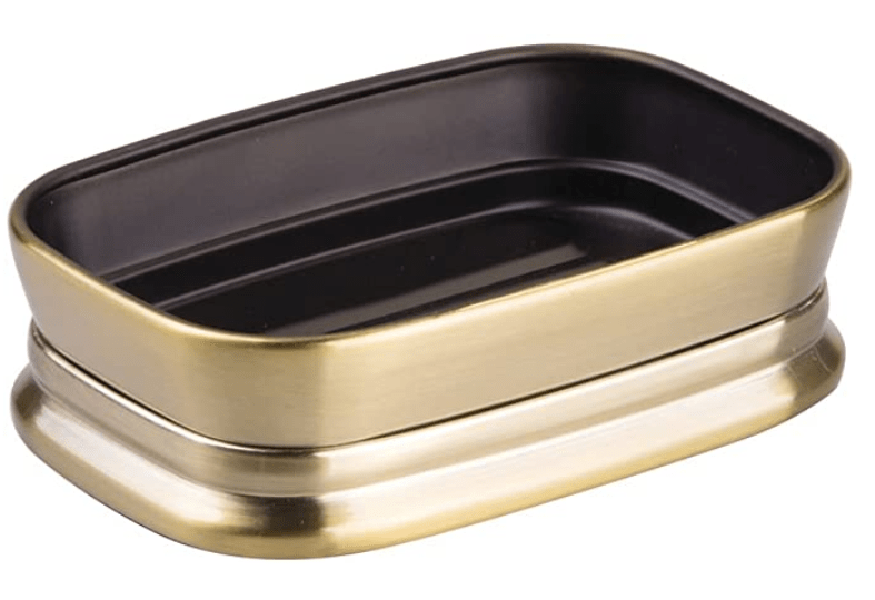 InterDesign Home & Kitchen InterDesign Sutton Bar Soap Dish for Bathroom Vanities, Kitchen Sink, Soft Brass