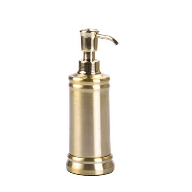 InterDesign Home & Kitchen InterDesign Sutton Soap Pump Dispenser for Bathroom Countertop or Kitchen Sink, (Soft Brass)