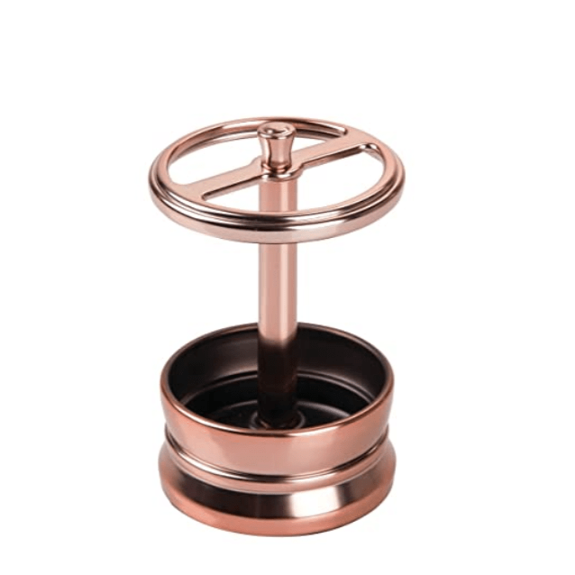 InterDesign Home & Kitchen InterDesign Sutton Toothbrush Holder Stand for Bathroom Vanity or Countertop, Rose Gold