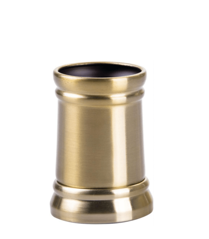 InterDesign Home & Kitchen InterDesign Sutton Tumbler Cup for Bathroom Vanity Countertops, Soft Brass